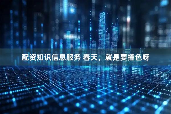 配资知识信息服务 春天，就是要撞色呀